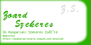 zoard szekeres business card